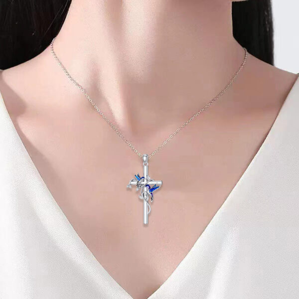 komi enamel bird cross necklace earrings sets for women silver cross pendant necklace bird cross drop dangle earrings for women komi enamel bird cross necklace earrings sets for women silver cross pendant necklace bird cross drop dangle earrings for women