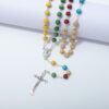 hot selling colorful wooden bead holy cross pendant rosary box packaging necklace with maria center religious jewelry hot selling colorful wooden bead holy cross pendant rosary box packaging necklace with maria center religious jewelry