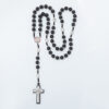 hot sale wooden rosary vintage virgin mary center beads jesus cross pendant prayer jewelry necklace