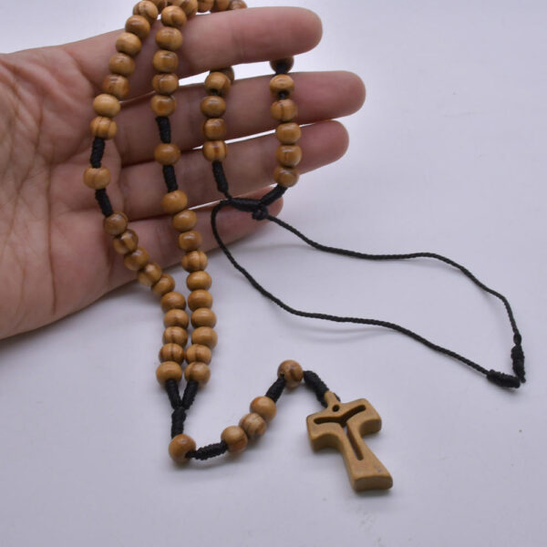 komi rosary necklace wooden cross hand braided rope jewelry car hanging hand accessories komi rosary necklace wooden cross hand braided rope jewelry car hanging hand accessories