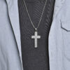 komi stainless steel rhinestone cross pendant necklaces for men boys christian cross pendant with 23.6 inch chain cross necklace komi stainless steel rhinestone cross pendant necklaces for men boys christian cross pendant with 23.6 inch chain cross necklace