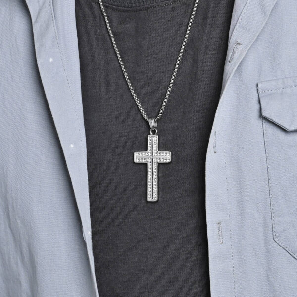komi stainless steel rhinestone cross pendant necklaces for men boys christian cross pendant with 23.6 inch chain cross necklace komi stainless steel rhinestone cross pendant necklaces for men boys christian cross pendant with 23.6 inch chain cross necklace