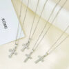 komi silver cubic zirconia cross necklace for women stainless steel zircon faith cross pendant necklaces jewelry gifts for girls komi silver cubic zirconia cross necklace for women stainless steel zircon faith cross pendant necklaces jewelry gifts for girls