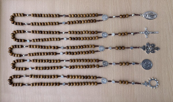 komi handmade wooden beads woven rope alloy jesus cross rosary pendant necklace miracle medal saint benedict jewelry komi handmade wooden beads woven rope alloy jesus cross rosary pendant necklace miracle medal saint benedict jewelry