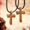 komi olive wood cross pendant necklace for men women hand craved creative hexagon wooden cross necklace for religion prayer gift komi olive wood cross pendant necklace for men women hand craved creative hexagon wooden cross necklace for religion prayer gift