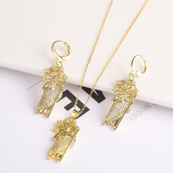 komi copper gold plated madonna jesus pendant religious necklace earrings jewelry set komi copper gold plated madonna jesus pendant religious necklace earrings jewelry set