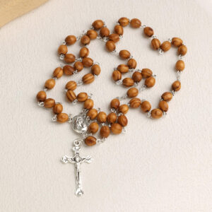 komi handmade wooden rosary beads necklace dangle charm cross necklace for men wood beaded chain cross pendant necklaces for men