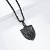 komi saint michael the archangel titanium steel necklace men's shield pendant jewelry
