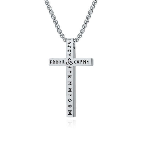 komi mens stainless steel viking text plain cross pendant necklace 24 inch rolo chain silver black gold cross necklace for boys komi mens stainless steel viking text plain cross pendant necklace 24 inch rolo chain silver black gold cross necklace for boys