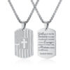 komi american flag stars and stripes cross military prayer necklace