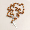 komi handmade wooden rosary beads necklace dangle charm cross necklace for men wood beaded chain cross pendant necklaces for men