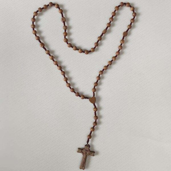 komi ebony 8mm /6mm log beads hand woven three dimensional carved cross necklace