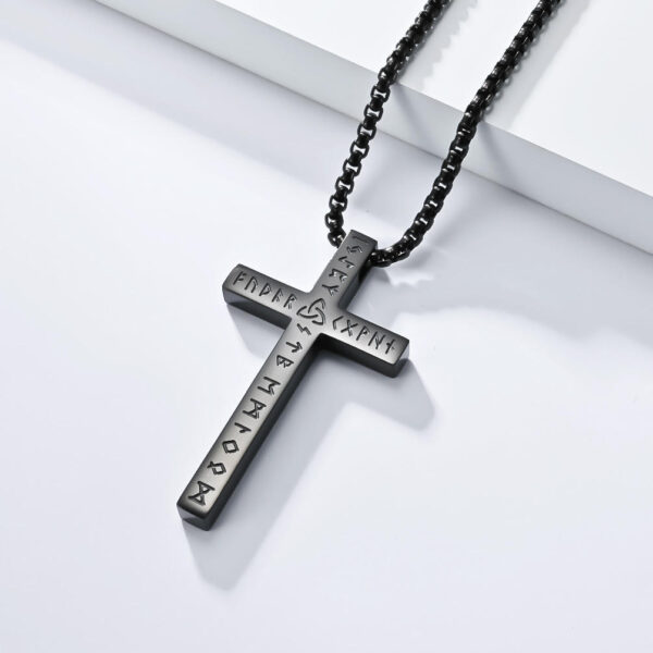 komi mens stainless steel viking text plain cross pendant necklace 24 inch rolo chain silver black gold cross necklace for boys komi mens stainless steel viking text plain cross pendant necklace 24 inch rolo chain silver black gold cross necklace for boys