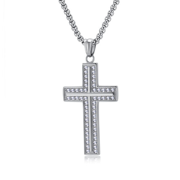komi stainless steel rhinestone cross pendant necklaces for men boys christian cross pendant with 23.6 inch chain cross necklace komi stainless steel rhinestone cross pendant necklaces for men boys christian cross pendant with 23.6 inch chain cross necklace