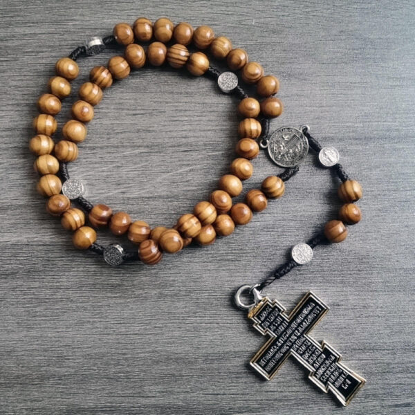 KOMI Natural Wood Rosary Cross Wood Bead Necklace Alloy Pendant Religious Accessories Wholesale