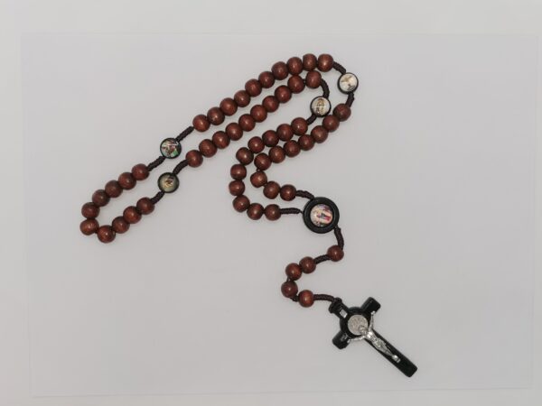 Hot Sale Wood Beads Rosary Necklaces Jesus Cross Catholic Religious Rosary Necklaces for Pary Jewelry Wholesale RN-174