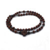 Wholesale 59 Mini Rosary Beads Wood Bead Elastic Yago Black Cross Beads Rosary Filament Wrist Bracelet for Men