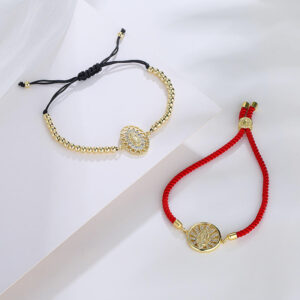 religious jewelry hand woven knot rope red st benedict rosary cross bracelet (复制)