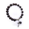 komi wholesales cheap wood bead hand adjustable cross beads onyx meditation prayer jewelry bracelet