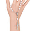 Komi Wholesales Acrylic 8mm Beads Rosary Virgin Mary Connector and Crucifix Catholic Gifts Rosary Bracelet