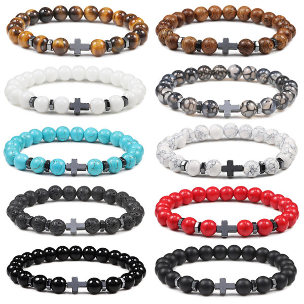 handmade rosary bracelet elasticated metal bracelet round rose 7*8mm wood beads and alloy rose beads prayer bracelets (复制) handmade rosary bracelet elasticated metal bracelet round rose 7*8mm wood beads and alloy rose beads prayer bracelets (复制)