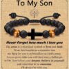 komi men's tiger eye stone bracelet hand woven rope adjustable cross bracelet