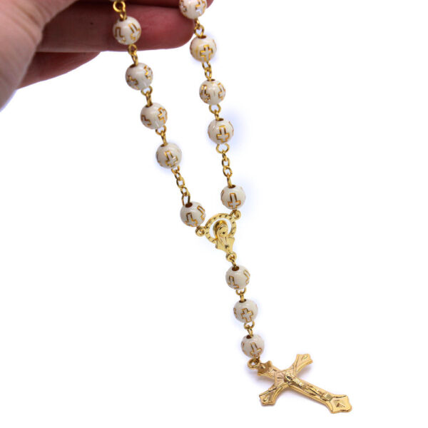 Hot Selling Religious Car Ornaments Catholic Gift Center Cross Bead Wild Bracelet Baptism Rosary Bracelets