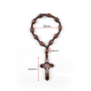10 * 8mm Wood Bead Rose Bracelet Finger Chain Prayer Bracelet 11pc Engraved Bead Bracelet Handmade Religious Jewelry RN-145