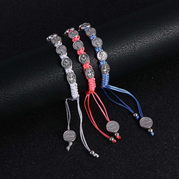 catholic handmade braided rosary bracelet st mary metal coin beaded bracelet cross classic prayer bracelets (复制) catholic handmade braided rosary bracelet st mary metal coin beaded bracelet cross classic prayer bracelets (复制)