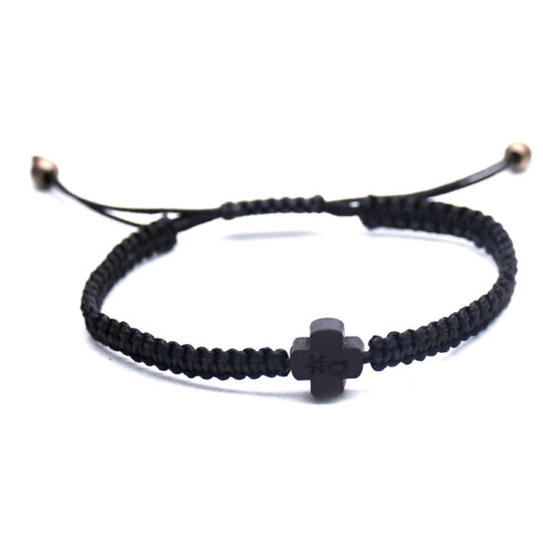 komi rosary adjustable cross wood bracelet catholic saints jesus prayer woven rope bracelets