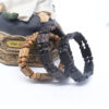 New Design Religious Christian Wooden Beads Elastic Bangle Cross Pendant Wrist Men's Bracelet