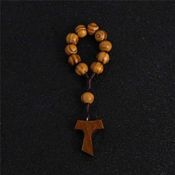 Komi 10mm Wooden Beads Rosary Bracelet Finger Chain Prayer Bracelet 11pc Beads Bracelets Handmade Religious Jewelry RN-070