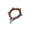 Komi Fashion Religious Men Women Cross Bracelets 10mm Wood Beaded Bracelet Elastic Bracelet Cuff Bangle Hand String Gifts