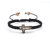 komi alloy red and black rope woven adjustable cross rosary bracelet