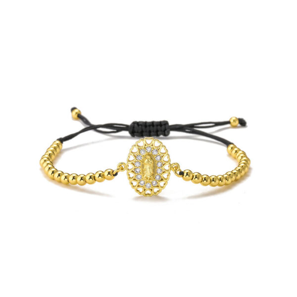 religious jewelry hand woven knot rope red st benedict rosary cross bracelet (复制)