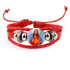 komi layered pu leather bracelets with round miraculous jesus virgin mary figures medal beads wristband bangle bracelet komi layered pu leather bracelets with round miraculous jesus virgin mary figures medal beads wristband bangle bracelet