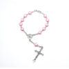 H5b1ccbe0401b41799b537254f4da549aH Komi 8mm Christian Plastic Pink Heart Shaped Beads Rosary Crucifix Virgin Mary Pendant Bracelet