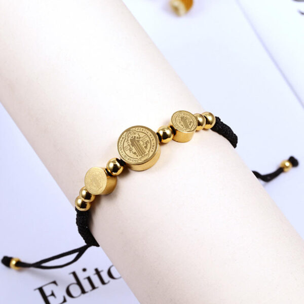 komi stainless steel religious saint benedict bracelet woven bracelet priest exorcist knotted bracelet komi stainless steel religious saint benedict bracelet woven bracelet priest exorcist knotted bracelet