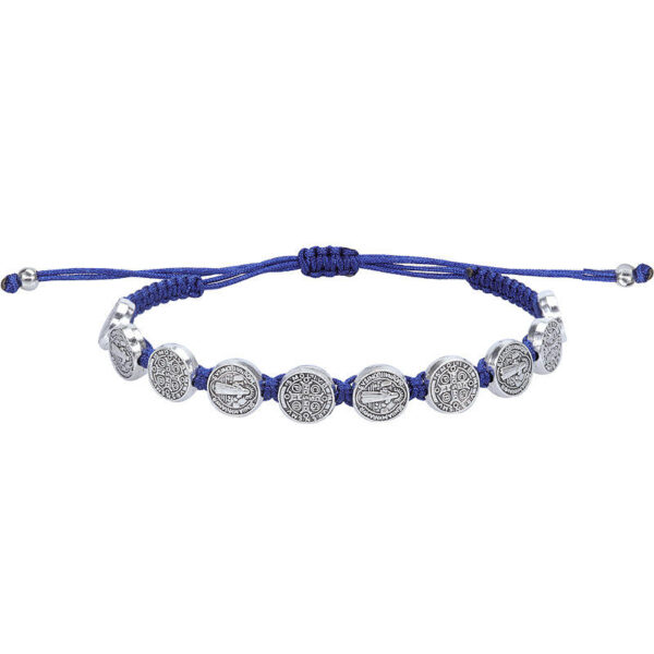 komi new saint benedict double sided oval beads alloy woven bracelet