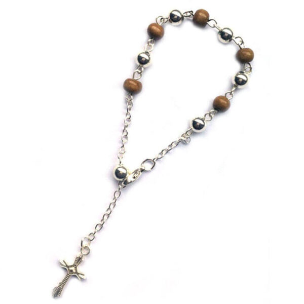 komi patron saint charm bracelets for women silver saint benedict medal rosary bracelet cord braided bracelet gift for women men (复制)