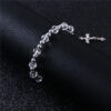 Komi Rosary CCB Silver Bead Bracelet Alloy Jesus Cross Fashion Religious Jewelry Elastic Bracelet