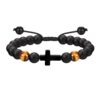 komi men's tiger eye stone bracelet hand woven rope adjustable cross bracelet
