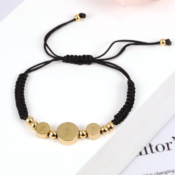 komi stainless steel religious saint benedict bracelet woven bracelet priest exorcist knotted bracelet komi stainless steel religious saint benedict bracelet woven bracelet priest exorcist knotted bracelet