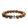 Men's Cross Vintage Bracelet Religious Wooden Frosted Stone Beaded Christian Bracelet