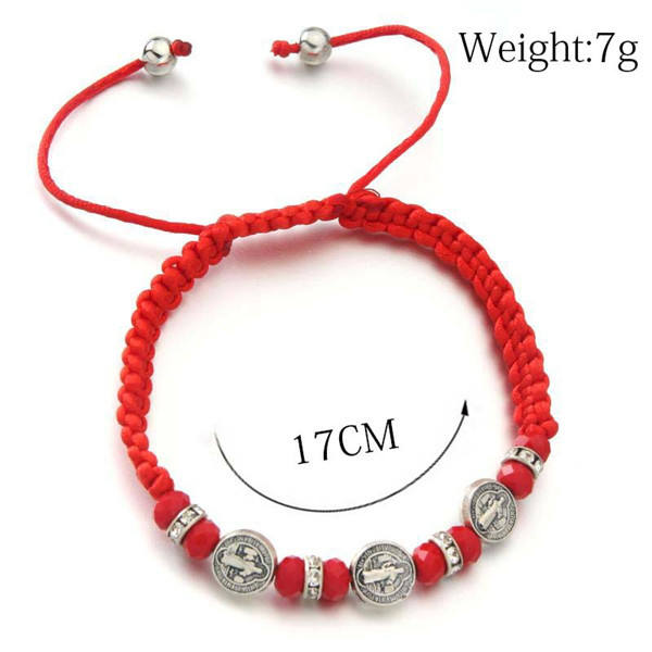 komi drop oil hand woven chinese knot saint benedict bracelet religious jewelry wholesale