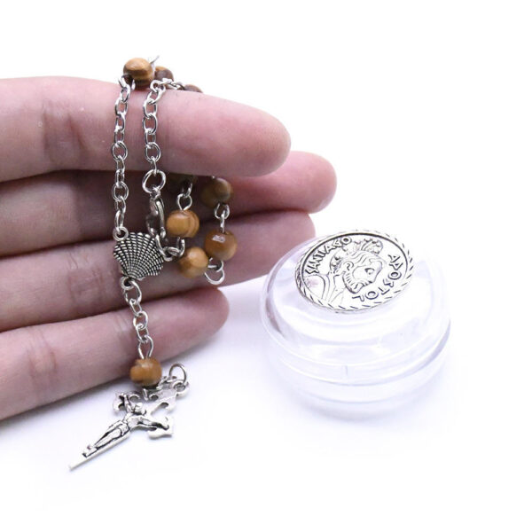 New Wood Rosary Santiago Cross Box Set Catholicism Gift Religious Prayer Beads Rosaries Bracelet