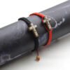komi alloy red and black rope woven adjustable cross rosary bracelet