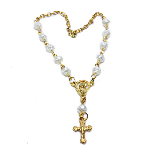 Komi Wholesale Plastic Rosette Rosary Beads Jesus Cross Pendant Religious Jewelry Prayer Box Packaging Rosary Bracelet