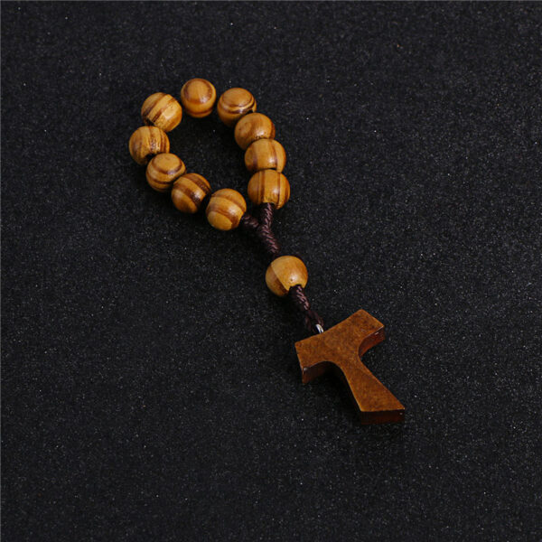 Komi 10mm Wooden Beads Rosary Bracelet Finger Chain Prayer Bracelet 11pc Beads Bracelets Handmade Religious Jewelry RN-070