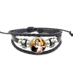 komi rosary adjustable cross wood bracelet catholic saints jesus prayer woven rope bracelets (复制)